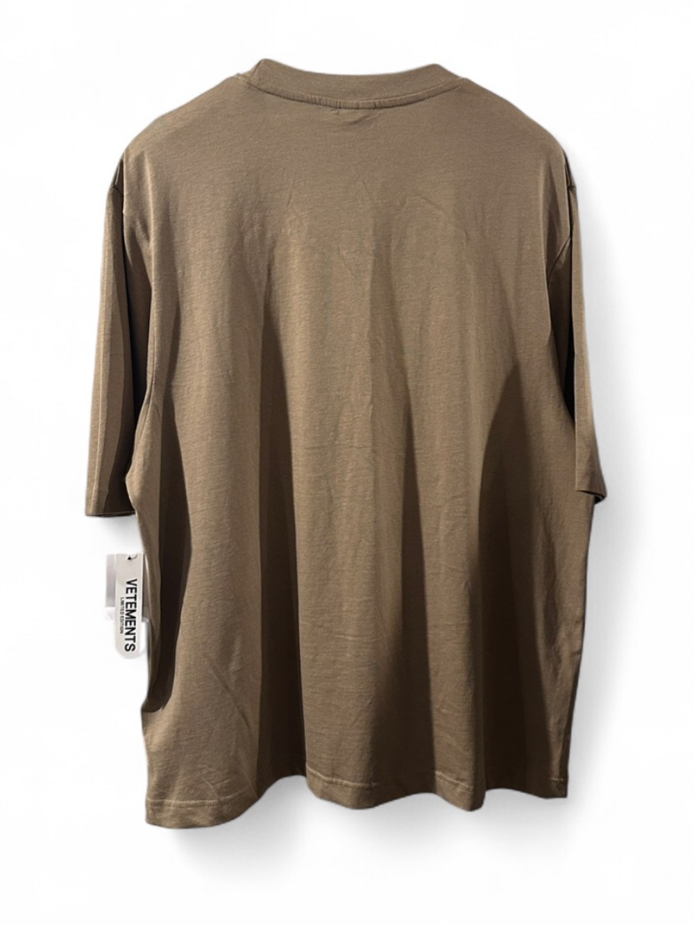 NWT Men’s Vetements Taupe Oversized Half-Sleeve T-shirt Size XL - Picture 3 of 5